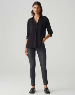 Outlet Basicbluse FANGI Regular aus fließender Viskose Blusen