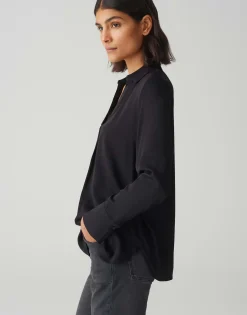 Outlet Basicbluse FANGI Regular aus fließender Viskose Blusen