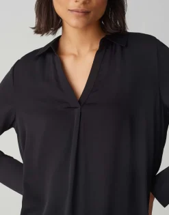 Outlet Basicbluse FANGI Regular aus fließender Viskose Blusen