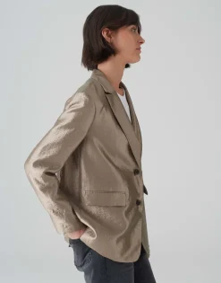 Cheap Blazer JELUNA Regular aus glänzendem Viskose Mix Blazer & Westen