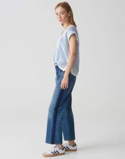 Discount Boyfriend Jeans LANI STRIPE Mid Rise mit Stretch Jeans