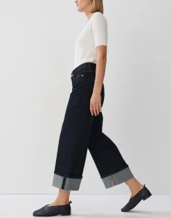 Discount Cropped Wide Jeans CELLMA TURN UP Mid Rise aus BCI Cotton Mix Jeans