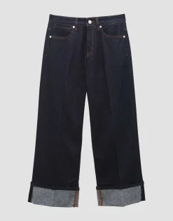 Discount Cropped Wide Jeans CELLMA TURN UP Mid Rise aus BCI Cotton Mix Jeans
