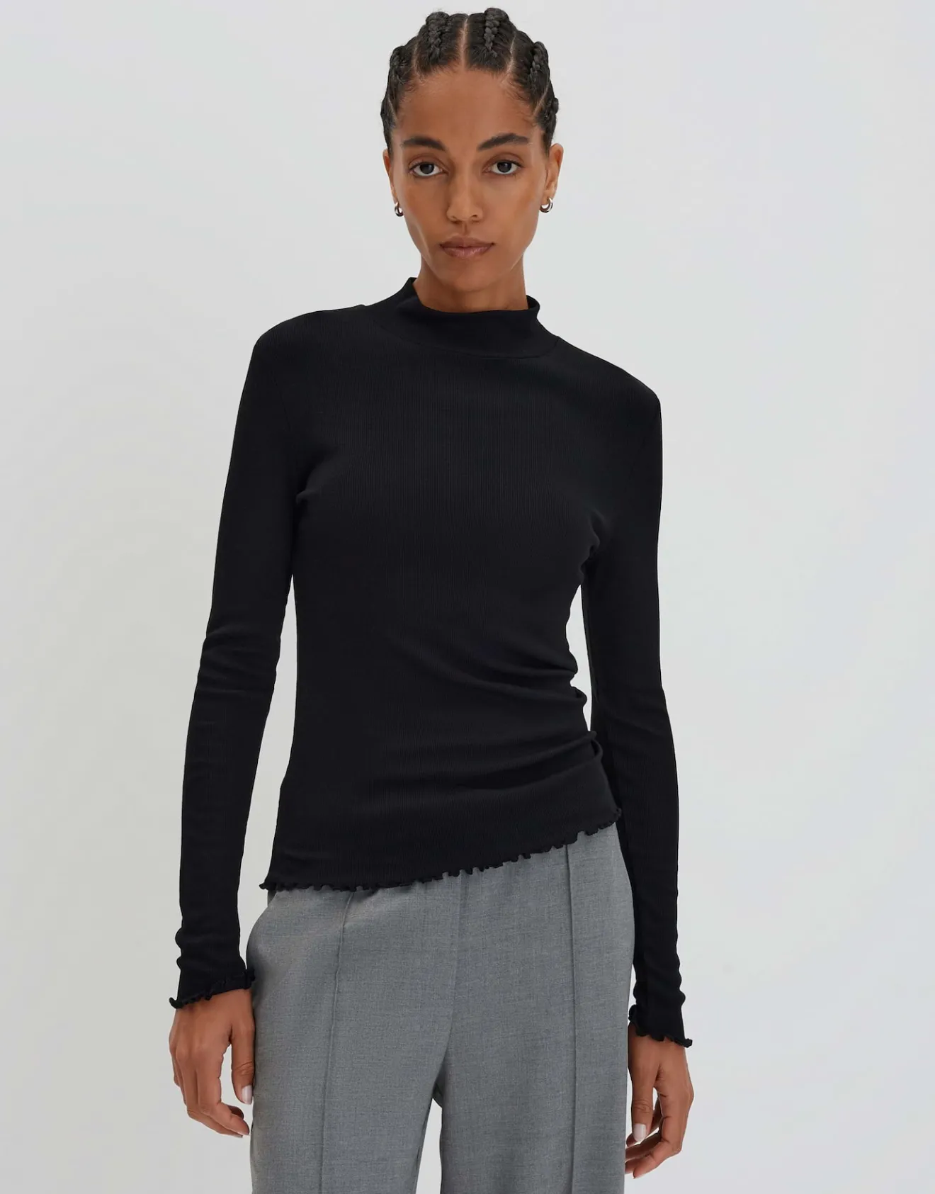 Outlet Feines Rippshirt KINARA Slim aus nachhaltigem Viskose Mix Shirts|Basics