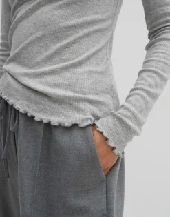 Flash Sale Feines Rippshirt KINARA Slim aus nachhaltigem Viskose Mix Basics|Shirts