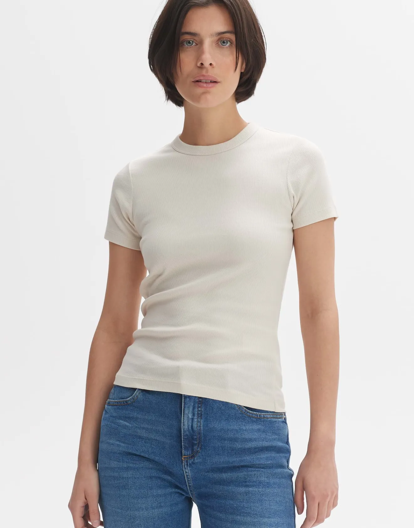 Hot Feines Rippshirt SAMUNA Slim aus BCI Cotton Mix Basics|Shirts