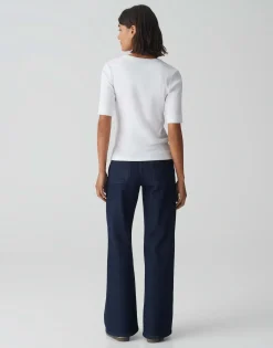 Cheap Feines Rippshirt SUSTAFA Slim aus BCI Cotton Mix Basics|Shirts