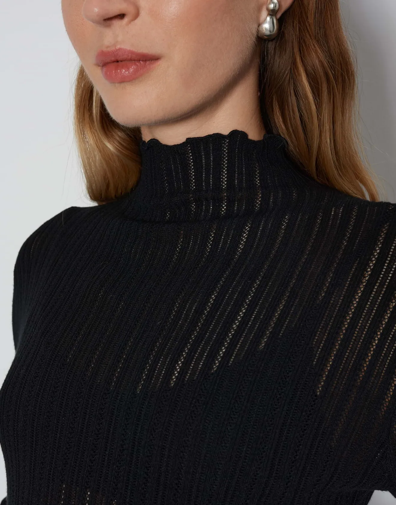 Best Sale Figurbetonter Strickpullover TAYELI mit Ajourmuster Strick