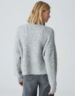 Shop Flauschige Strickjacke DARILA Loose mit Wolle Strick