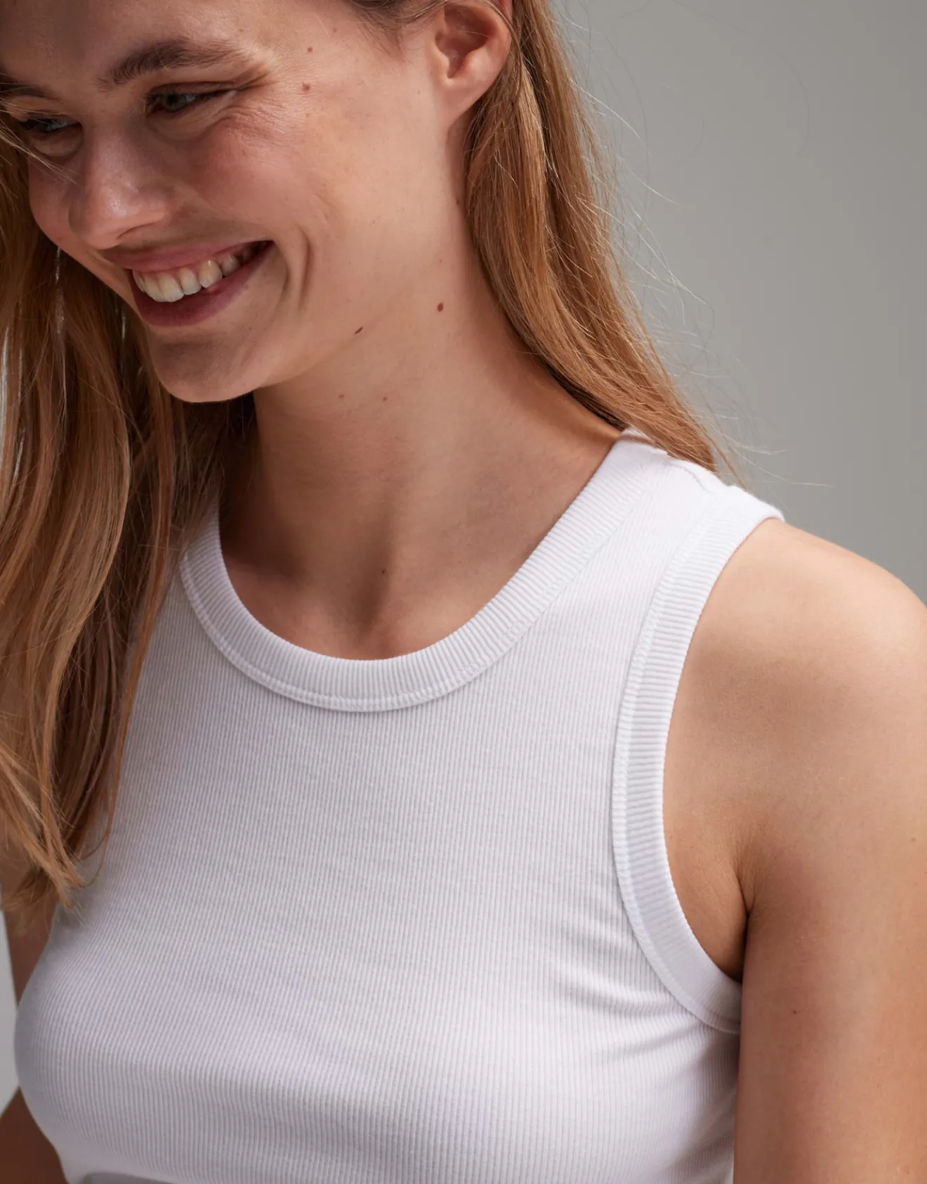 Cheap Geripptes Tanktop ILESSO Slim aus BCI Cotton Mix Basics|Shirts