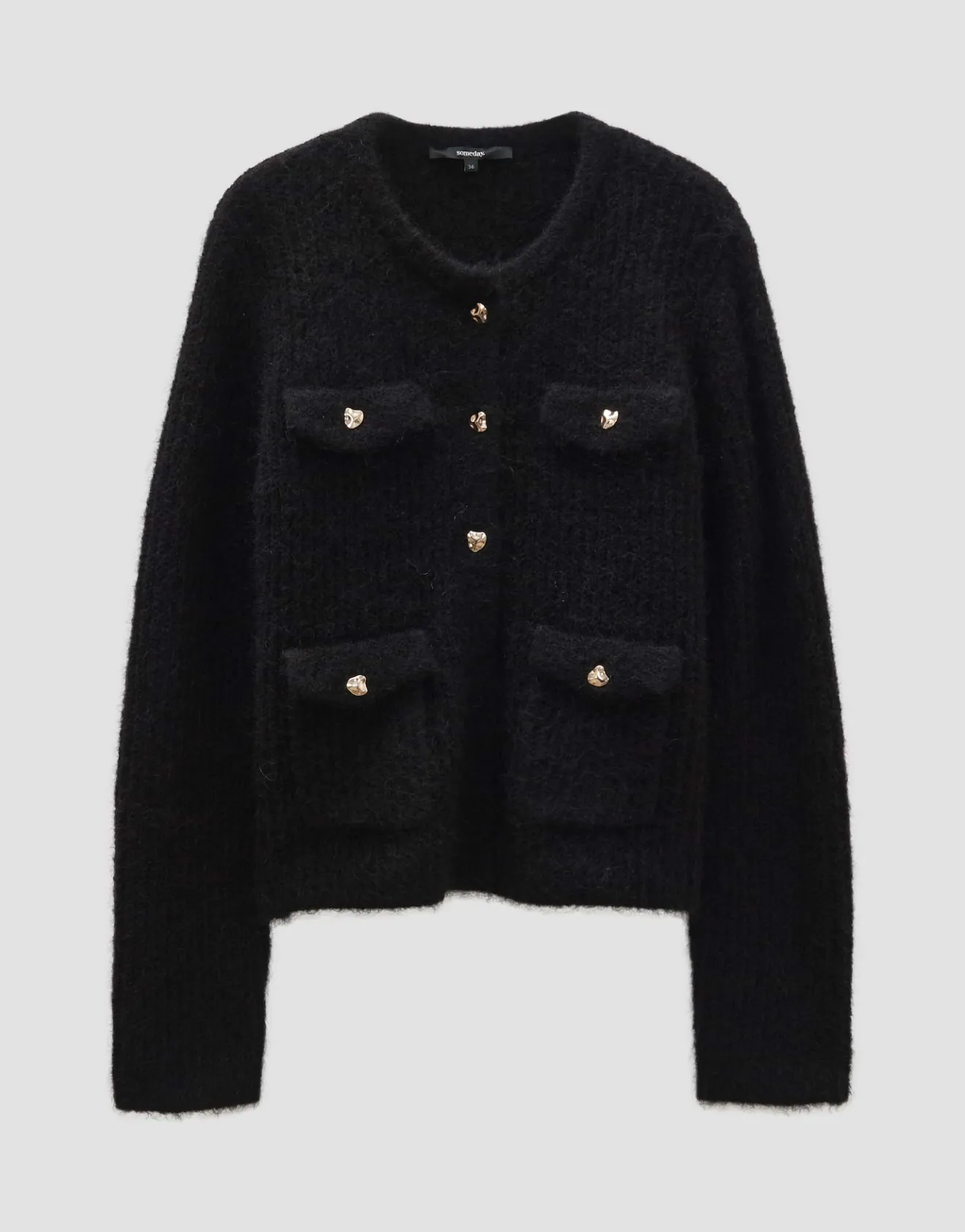 Cheap Grober Strickcardigan TINARA DETAIL mit Wolle und Mohair Strick