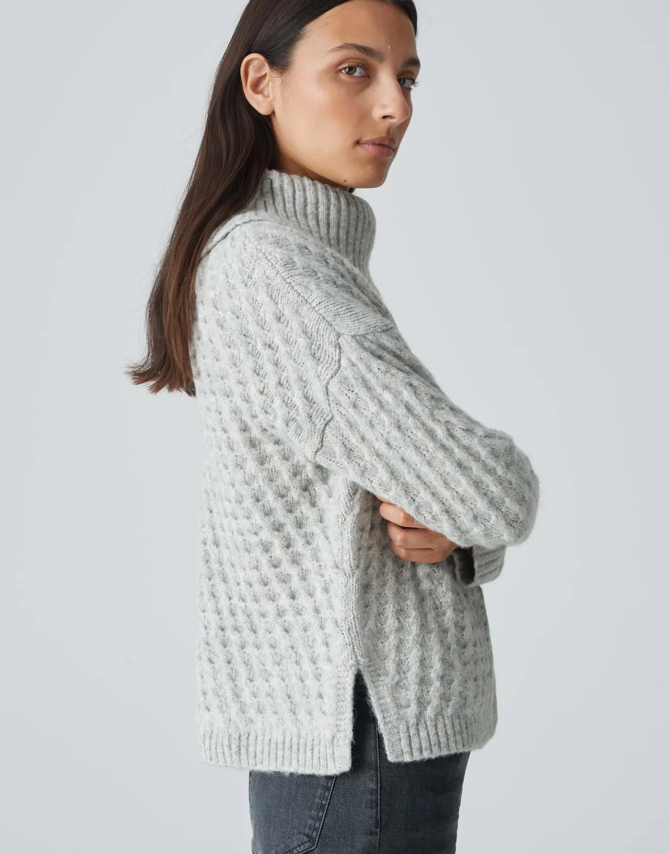 Outlet Grobstrickpullover PLINEA Regular mit Wolle Strick
