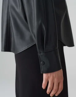 Outlet Hemdbluse FIRIUS Regular in Lederoptik Blusen