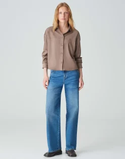 Best Sale Hemdbluse FONTEGA Regular in Veloursleder-Optik Blusen