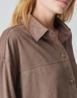 Best Sale Hemdbluse FONTEGA Regular in Veloursleder-Optik Blusen
