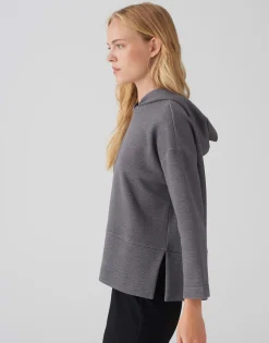 Cheap Hoodie GLITTERO Loose aus schimmerndem Baumwoll Mix Sweat