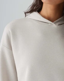 Clearance Hoodie GLITTERO Loose aus schimmerndem Baumwoll Mix Sweat