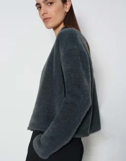 Cheap Jacke UMARLIE Loose in Fake Fur Optik Sweat