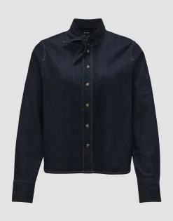 Store Jeansbluse FARILLA Boxy Fit mit abnehmbarer Schluppe Blusen