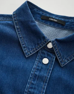 Clearance Jeansbluse ZAPIRA Loose aus nachhaltiger Baumwolle Blusen