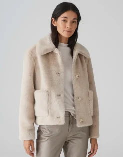 Cheap Kurzjacke HERRISA Loose aus Fellimitat Jacken & Mäntel