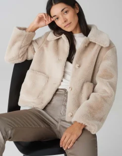 Cheap Kurzjacke HERRISA Loose aus Fellimitat Jacken & Mäntel