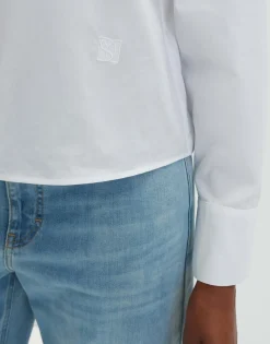 Cheap Langarmbluse ZANDRINA Loose aus Baumwollpopeline Blusen