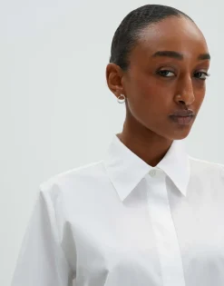 Cheap Langarmbluse ZANDRINA Loose aus Baumwollpopeline Blusen