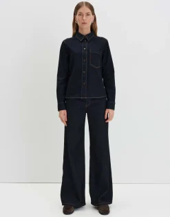 Hot Langarmbluse ZENIMA Slim aus elatischem Denim Blusen