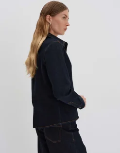 Hot Langarmbluse ZENIMA Slim aus elatischem Denim Blusen