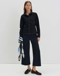 Hot Langarmbluse ZENIMA Slim aus elatischem Denim Blusen