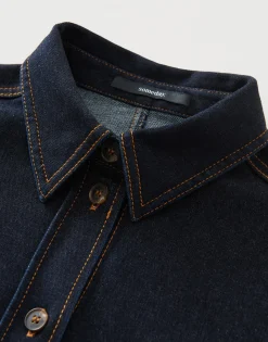 Hot Langarmbluse ZENIMA Slim aus elatischem Denim Blusen