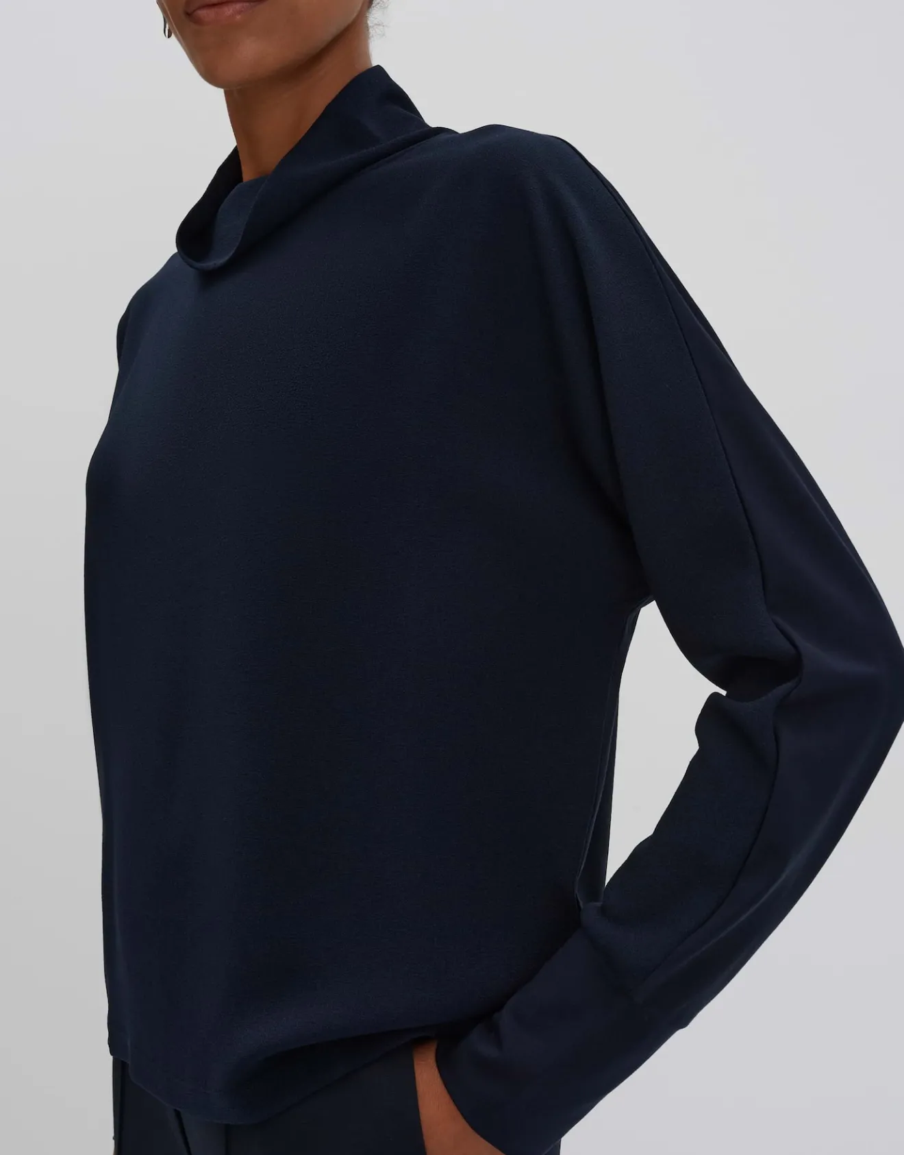 Clearance Langarmshirt KESINE Regular mit umschlagenem Stehkragen Shirts