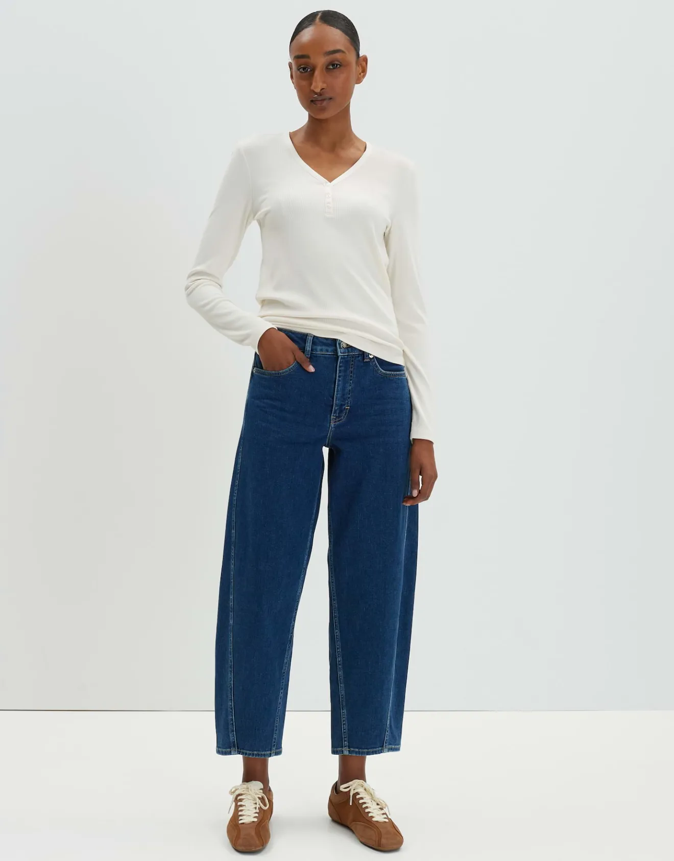 Clearance Longsleeve KINOLA Regular aus dezenter Rippstruktur Basics|Shirts