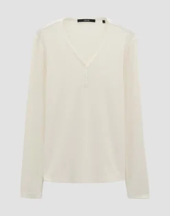 Clearance Longsleeve KINOLA Regular aus dezenter Rippstruktur Basics|Shirts