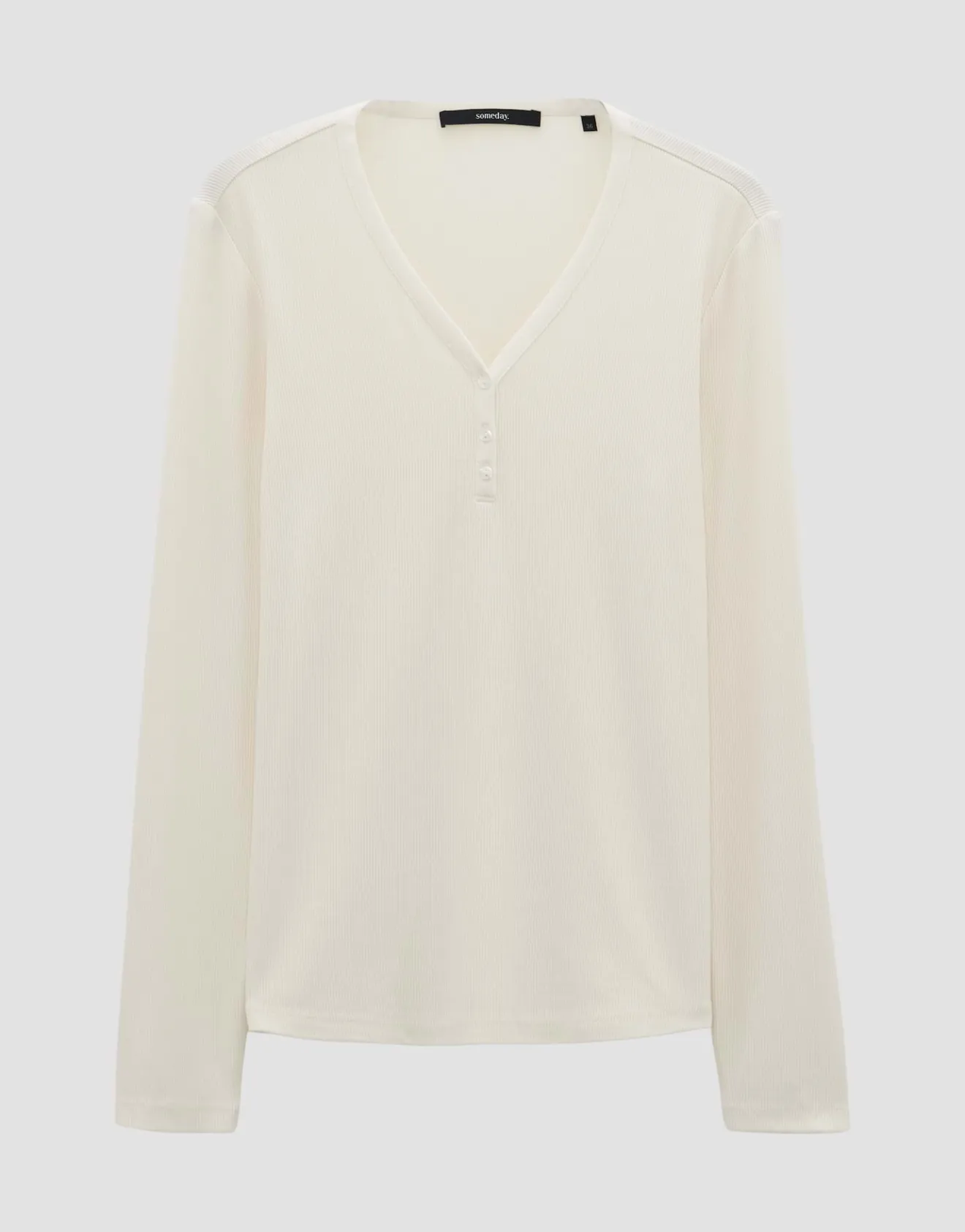 Clearance Longsleeve KINOLA Regular aus dezenter Rippstruktur Basics|Shirts