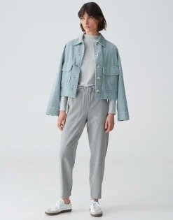 Discount Longsleeve SALIMAS Slim aus feinem Ripp-Jersey Shirts