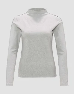 Discount Longsleeve SALIMAS Slim aus feinem Ripp-Jersey Shirts