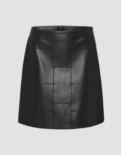 Sale Minirock ROMELA A-Linie in Leder Optik Röcke