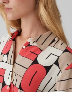 Cheap Printbluse FUMIRA Regular aus reiner Viskose Blusen