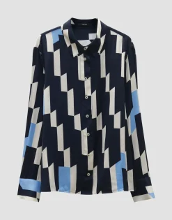 Cheap Printbluse ZINNOVA Loose in Satin Optik Blusen