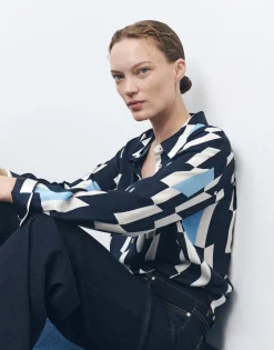 Cheap Printbluse ZINNOVA Loose in Satin Optik Blusen