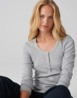 Cheap Rippshirt SENLEY Slim aus nachhaltigem Baumwoll Mix Shirts