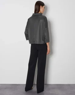 Cheap Rollkragenshirt KARITA Loose aus schimmerndem Piqué Stoff Shirts