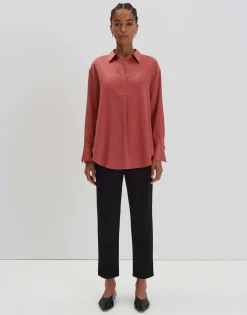 Outlet Satinbluse ZANZA Loose im Oversize Stil Blusen