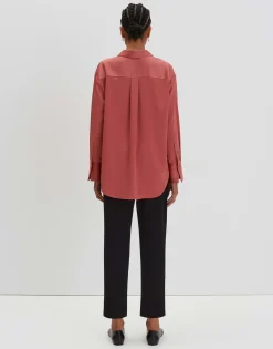Outlet Satinbluse ZANZA Loose im Oversize Stil Blusen