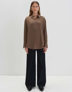 Online Satinbluse ZANZA Loose im Oversize Stil Blusen