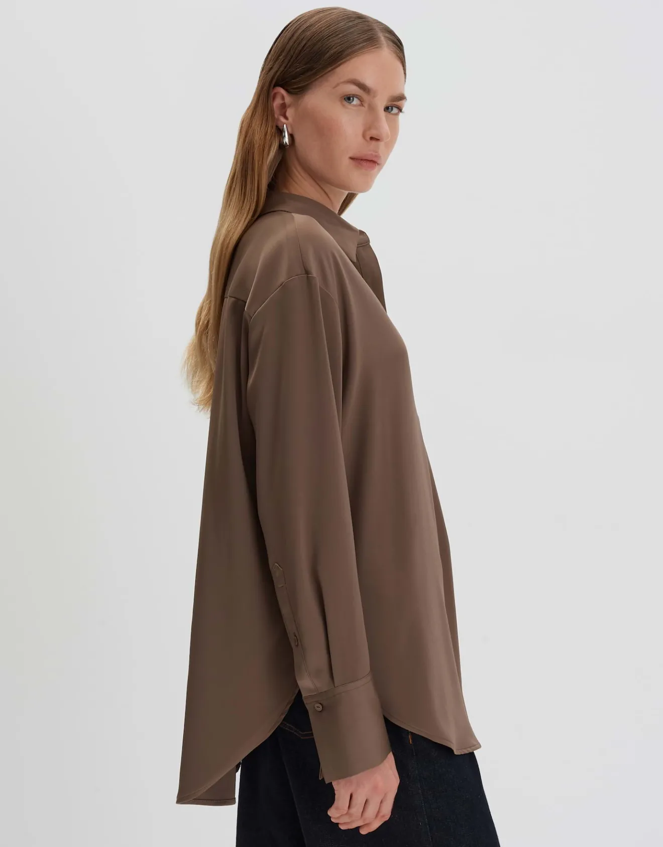 Online Satinbluse ZANZA Loose im Oversize Stil Blusen