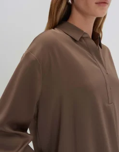 Online Satinbluse ZANZA Loose im Oversize Stil Blusen