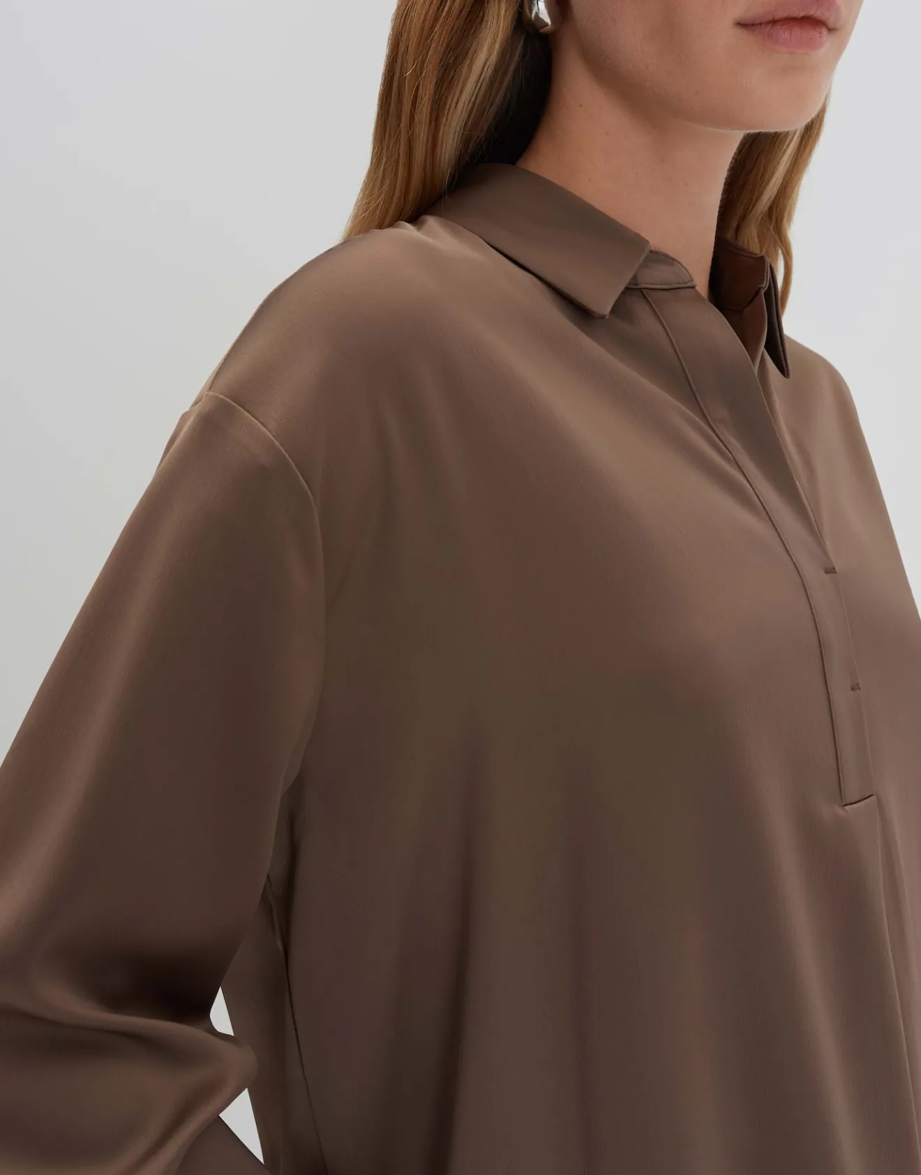 Online Satinbluse ZANZA Loose im Oversize Stil Blusen